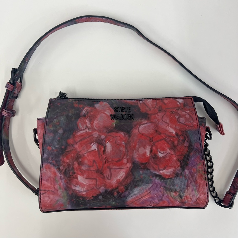 Steve Madden Red Crossbody Bag with Floral Design